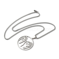 Collane con ciondolo frontale di liberazione animale in acciaio inossidabile 201&nbsp;NJEW-H065-20P