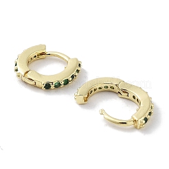 Orecchini a cerchio da donna con pavé di zirconi cubici in ottone&nbsp;EJEW-L269-134G