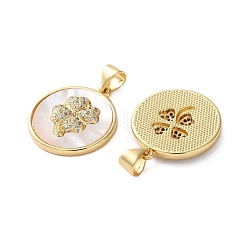 Pendentifs avec zircon cubiques à micro-pavés en laiton&nbsp;KK-U070-12A-G