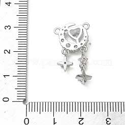 Pendenti in zirconi cubici trasparenti in micro pavè di ottone&nbsp;CU-CBA5C42-09P