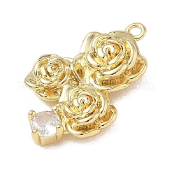 Pendenti in zirconi cubici trasparenti in micro pavè di ottone&nbsp;CU-CBACBD7-06G