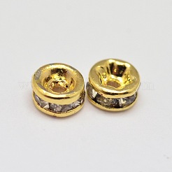Gestellplattierung Rondell Messing Klasse A Kristall Strass Abstandsperlen&nbsp;RB-D300-G