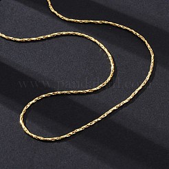 Collane con catene a maglie Boston intrecciate in ottone per donna&nbsp;NJEW-D302-60G