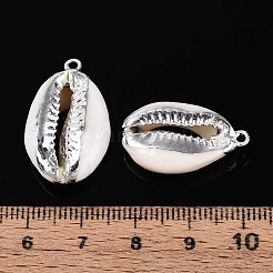 Galvanisierte natürliche Kaurimuschel-Anhänger&nbsp;X-SSHEL-T017-36