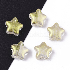 Perles de verre peintes par pulvérisation transparent&nbsp;GLAA-N035-01-D01
