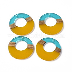Colgantes de resina transparente y madera de nogal&nbsp;RESI-M027-03J