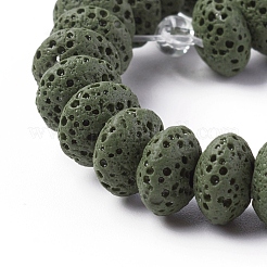 Brins de perles de pierre de lave naturelle&nbsp;G-F671-01A-12