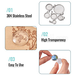 6 pièce 6 styles de pendentifs cabochons en acier inoxydable 304&nbsp;STAS-TA0001-47B