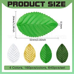 640 Stück 4 Farben Polyester Kunstblatt&nbsp;DIY-BC0016-28