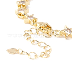 Klares kubisches Zirkonia-Sternglied-Kettenarmband&nbsp;BJEW-I301-06G