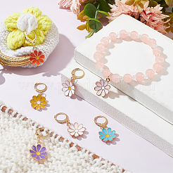 12 pz 6 colori in lega smaltata margherita fiore charms marcatori punto di chiusura&nbsp;HJEW-PH01644