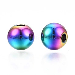 Perles en acier inoxydable 304 de couleur arc-en-ciel plaquées sur rack&nbsp;STAS-S119-081E-01