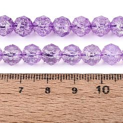 Brins de perles de verre transparentes craquelées&nbsp;GLAA-Q108-02A-07