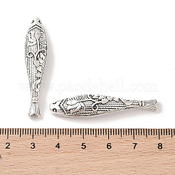 Tibetischen Stil Zinklegierung Lotusblüte Muster Fischperlen&nbsp;PALLOY-P078-01