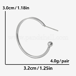 Pendientes minimalistas en forma de C de acero inoxidable 304&nbsp;RU9520-1