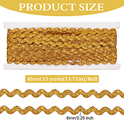 15 Yard gewelltes Fransenbesatzband aus Polyester&nbsp;SRIB-WH0011-207A