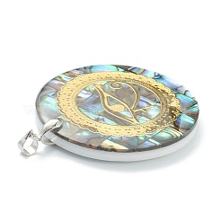 Natürliche Abalone Muschel / Paua Muschel Anhänger&nbsp;SSHEL-L019-05P