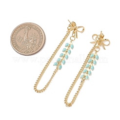 Orecchini a bottone con nappe in ottone smaltato&nbsp;EJEW-JE06891