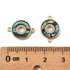 Natürliche Paua-Muschel-Ringverbinder-Charms&nbsp;KK-G538-10G
