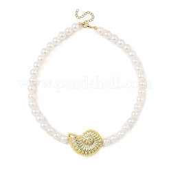 Colliers de perles rondes en acrylique plaqué&nbsp;NJEW-JN06463