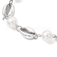 Muschelgliederarmbänder aus Legierung der Ocean-Serie&nbsp;BJEW-JB11840-04