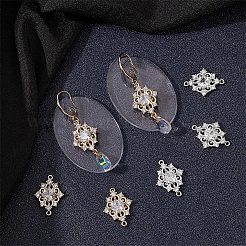 8 Stück 2 Stile Messing klare Zirkonia Rautenglieder Verbinder Charms&nbsp;ZIRC-BBC0003-72