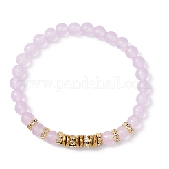 6.5 mm natürliche gefärbte Malaysia-Jade-Stretch-Armbänder mit runden Perlen für Damen&nbsp;BJEW-JB12267-03