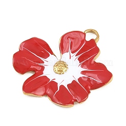Anhänger aus rotem Emaille aus Edelstahl 304&nbsp;STAS-E524-07G