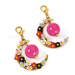2 pendentif décoratif en acrylique et résine imitation perle et alliage&nbsp;HJEW-TAC0115