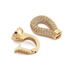 Fermoirs repliables en laiton micro pave zircone cubique transparente&nbsp;KK-C075-01G