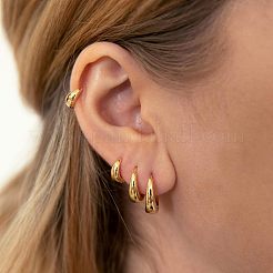 Eleganti orecchini geometrici ovali in argento sterling s925 da indossare tutti i giorni&nbsp;ER3464-1