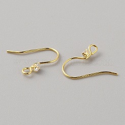 Plata de ley con ganchos para pendientes de circonita cúbica transparente.&nbsp;LS-STER-WH0010-12G