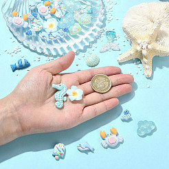 60 Stück 10 Stile Strandmotiv undurchsichtige Harz-Cabochons&nbsp;RE-FS01E3-01