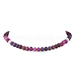 Collane da donna con perline rondelle in giada bianca naturale tinte sfumate e perline di vetro.&nbsp;NJEW-JN06594-01