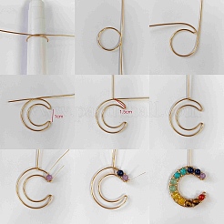 Colgantes de luna con 7 chakra&nbsp;PALLOY-TA00401-01