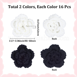 32 Stück 2 Farben handgefertigtes Polyester-Strick-Ornament-Zubehör&nbsp;DIY-CY0002-09
