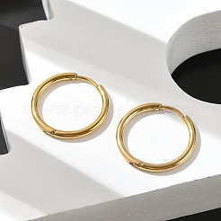 Pendientes de aro huggie de acero inoxidable 304&nbsp;EJEW-G272-02-16mm-G