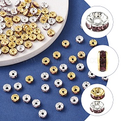 120 stücke 2 farben messing strass abstandshalter perlen&nbsp;RB-FS0001-05A