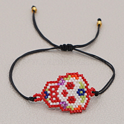 Braccialetto di perline intrecciate con semi di miyuki&nbsp;BJEW-Z013-09