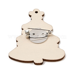Broches imprimées en bois sur le thème de Noël pour femmes&nbsp;LS-JEWB-Z029-01A