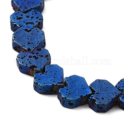 Fili di perle di roccia lavica naturale elettrodeposta&nbsp;G-Q1009-G01-01B