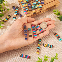 24 pieza de 12 estilos de resina translúcida y colgantes grandes de madera de nogal&nbsp;RESI-TA0002-05