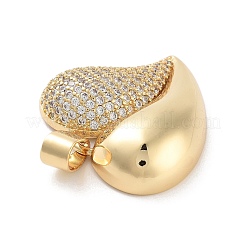 Pendenti in zirconi cubici trasparenti in micro pavè di ottone&nbsp;KK-C064-01G