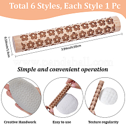 6 rullo per texture in argilla con manico in legno in 6 stili&nbsp;TOOL-CN0001-11
