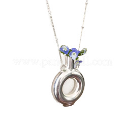 Colliers pendentifs vase à fleurs portables en alliage en forme de donut pour femmes&nbsp;WG60C45-01