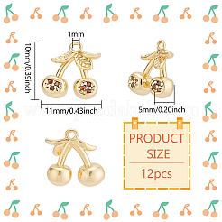 12 pieza de dijes de circonita cúbica de chocolate con micropavé de latón&nbsp;KK-BC0012-64