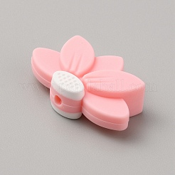 Perles de silicone écologiques de qualité alimentaire lotus&nbsp;SIL-WH0013-50A