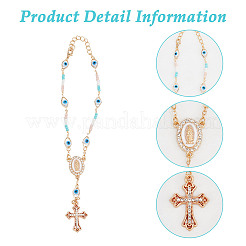 2-teiliges Charm-Armband-Set aus Legierung und Messing mit Kreuz&nbsp;BJEW-DR0001-04