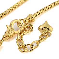 Collares de cadena de serpiente redonda chapada en latón&nbsp;NJEW-Q345-01G