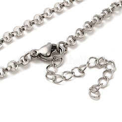 Colliers à chaîne rolo en acier inoxydable 304&nbsp;NJEW-C060-02P